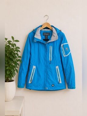 Vintage Wetskins X-Treme Series Turquoise Utility Outdoor Jacket Sz S Hiking‎